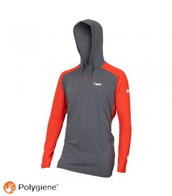 Men's Apex Cooling Hoodie - Dark Shadow/Fiery Red