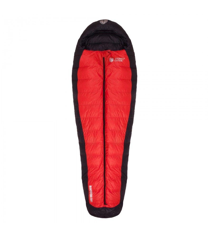 Black Stag 500 Sleeping Bag Black/Blood Orange Stoney Creek