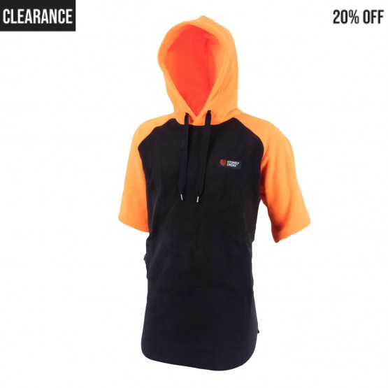 Men's Hooded Bush Tee - Black/Orange
